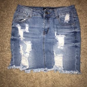 Jean mini skirt